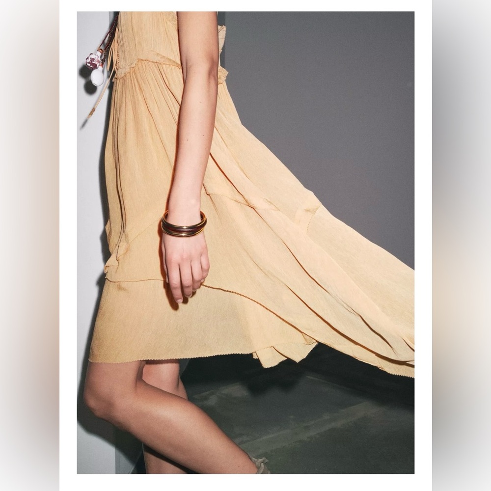 🔥NWT. ZW Collection Asymmetrical Ruffled Dress. Size M - Picture 4 of 16